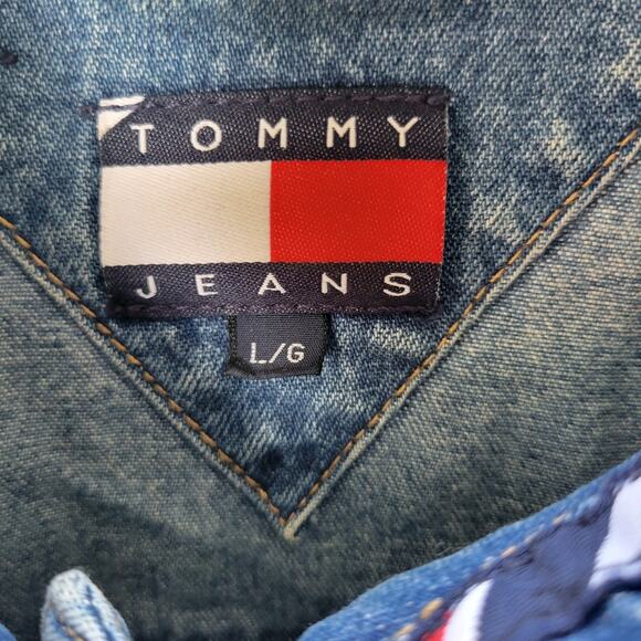 Tommy Hilfiger TOMMY JEANS Vintage 90s Blue Jean Denim Jacket Adult Large L - Picture 2 of 6